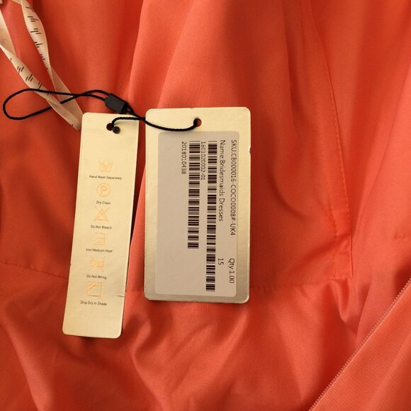 Cocomelody Size 2 Coral Sleeveless Dress Lace Chiffon Flowy Fairy Beachy Halter - Picture 10 of 13